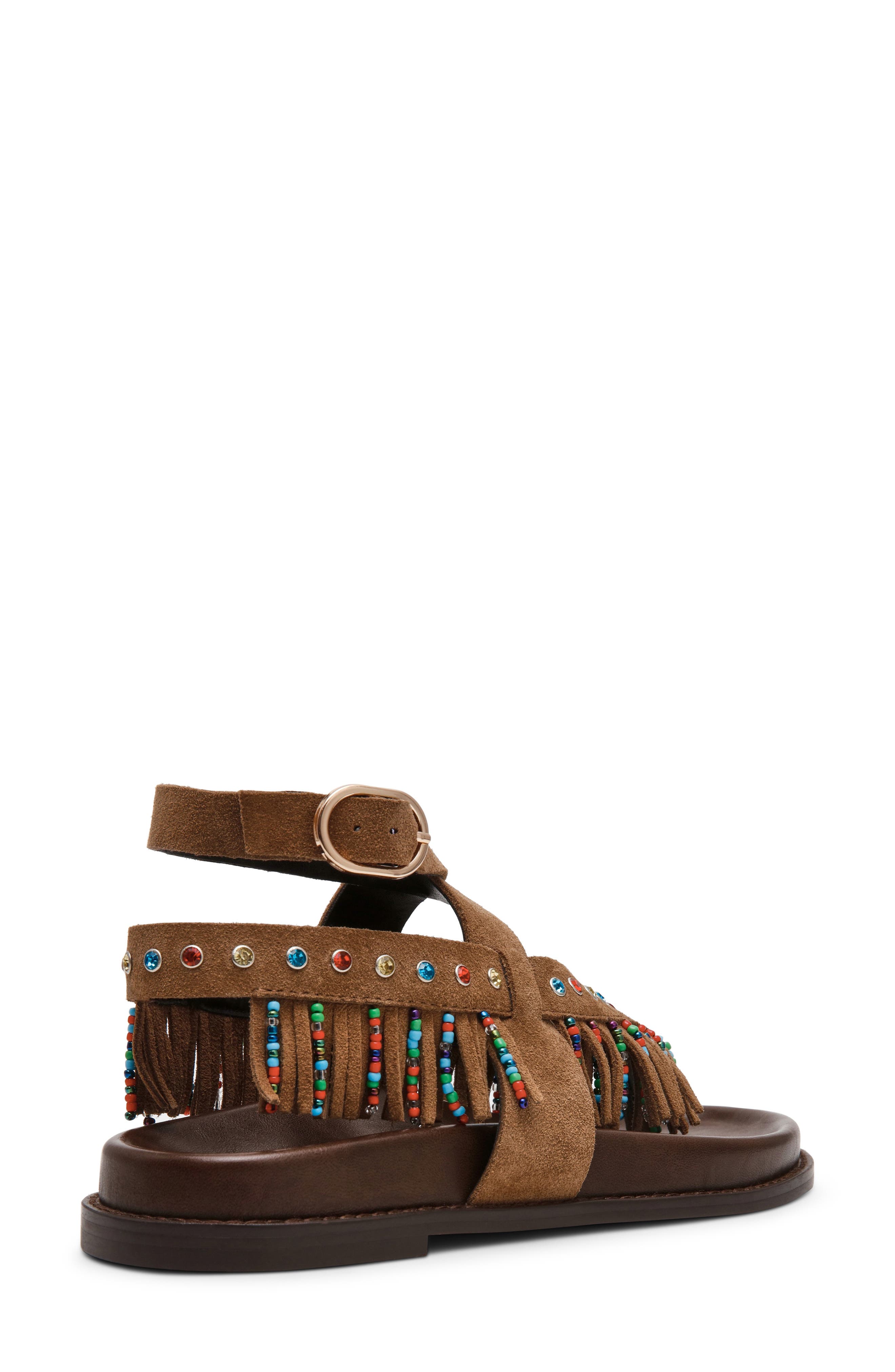 Steve Madden Wendell Beaded Fringe Ankle Strap Sandal, Alternate, color, 