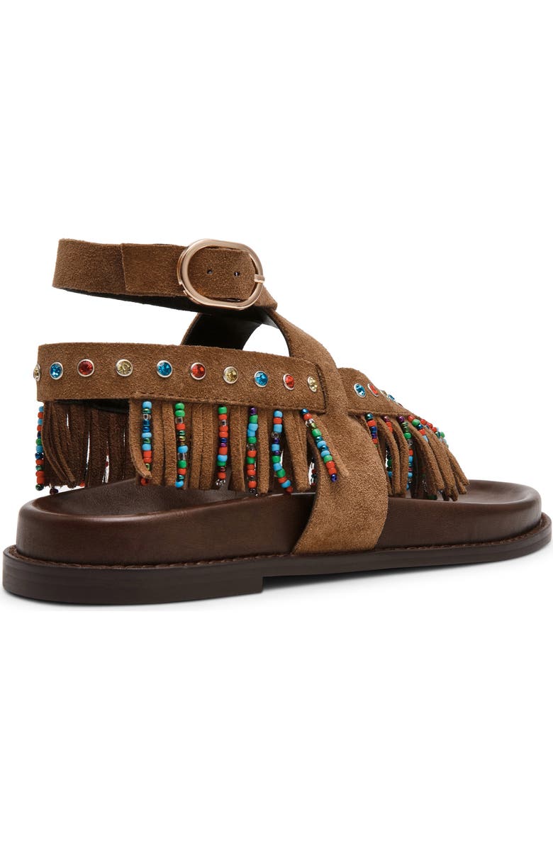 Steve Madden Wendell Beaded Fringe Ankle Strap Sandal, Alternate, color,