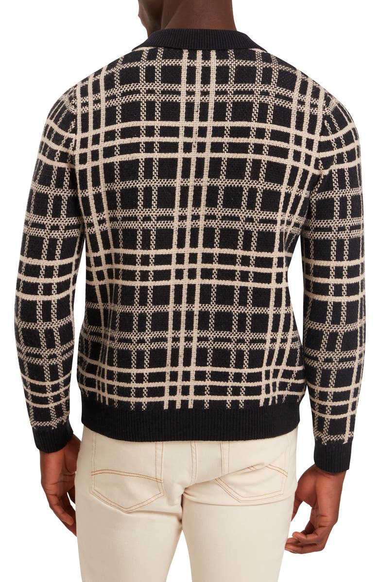 Ted Baker Jovien Plaid Jacquard Cardigan, Alternate, color, Navy