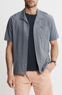 JACHS Short Sleeve Knit Oxford Button-Up Shirt
