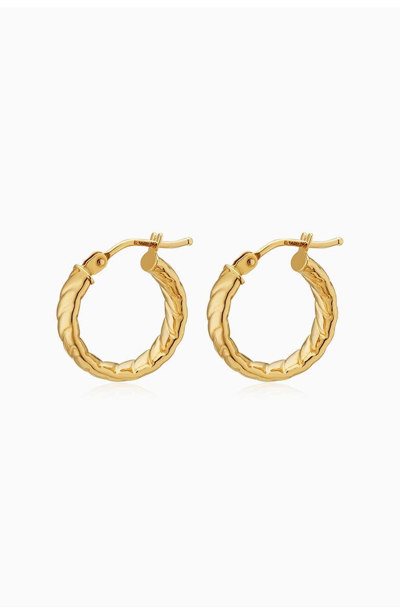 Oradina 18K Gold Cobra Mini Hoops, Alternate, color, 