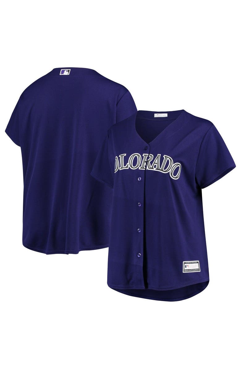 PROFILE Women's Purple Colorado Rockies Plus Size Alternate Replica Team Jersey, Main, color, 