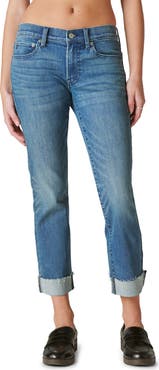 Lucky Brand Sweet Straight Raw Hem Mid Rise Crop Straight Leg Jeans