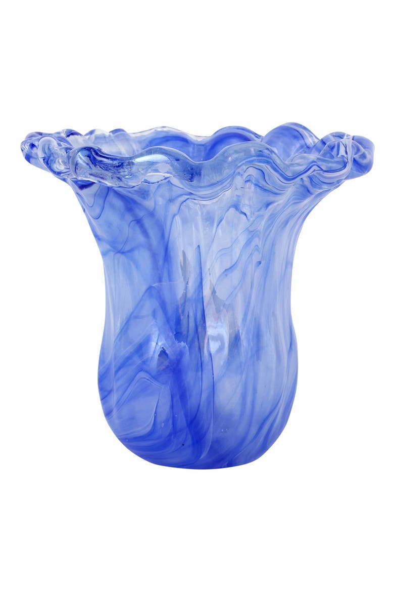 Onda Cobalt Glass Small Tulip Vase, Main, color, BLUE