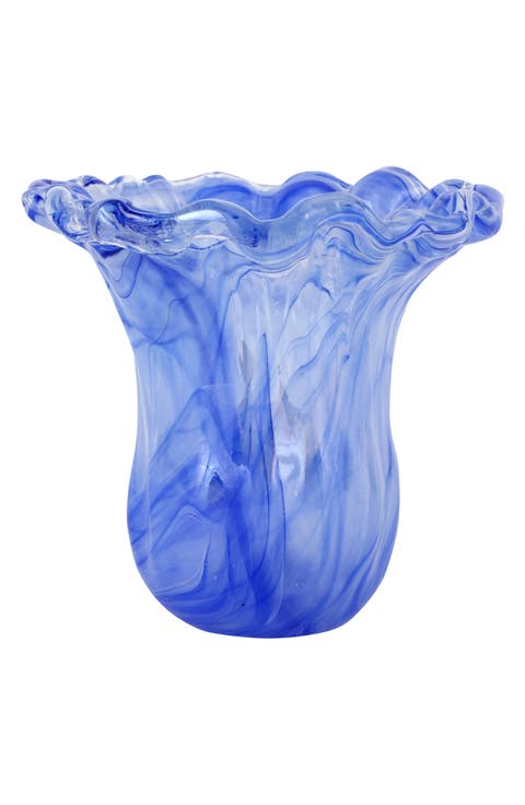 Onda Cobalt Glass Small Tulip Vase