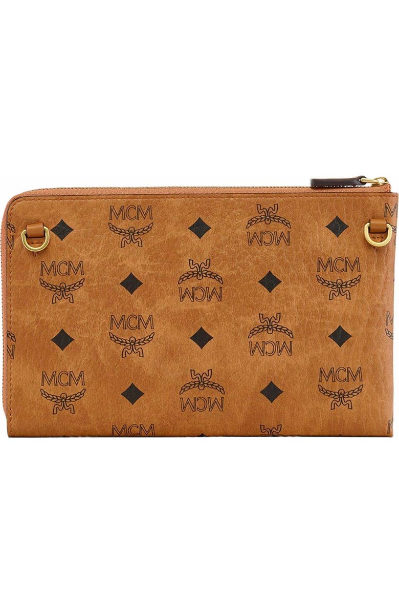 MCM Ottomar Travel Pouch in Visetos, Alternate, color, Cognac