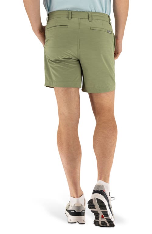 Devil-dog Dungarees 8-inch Hybrid Chino Shorts In Oil Green