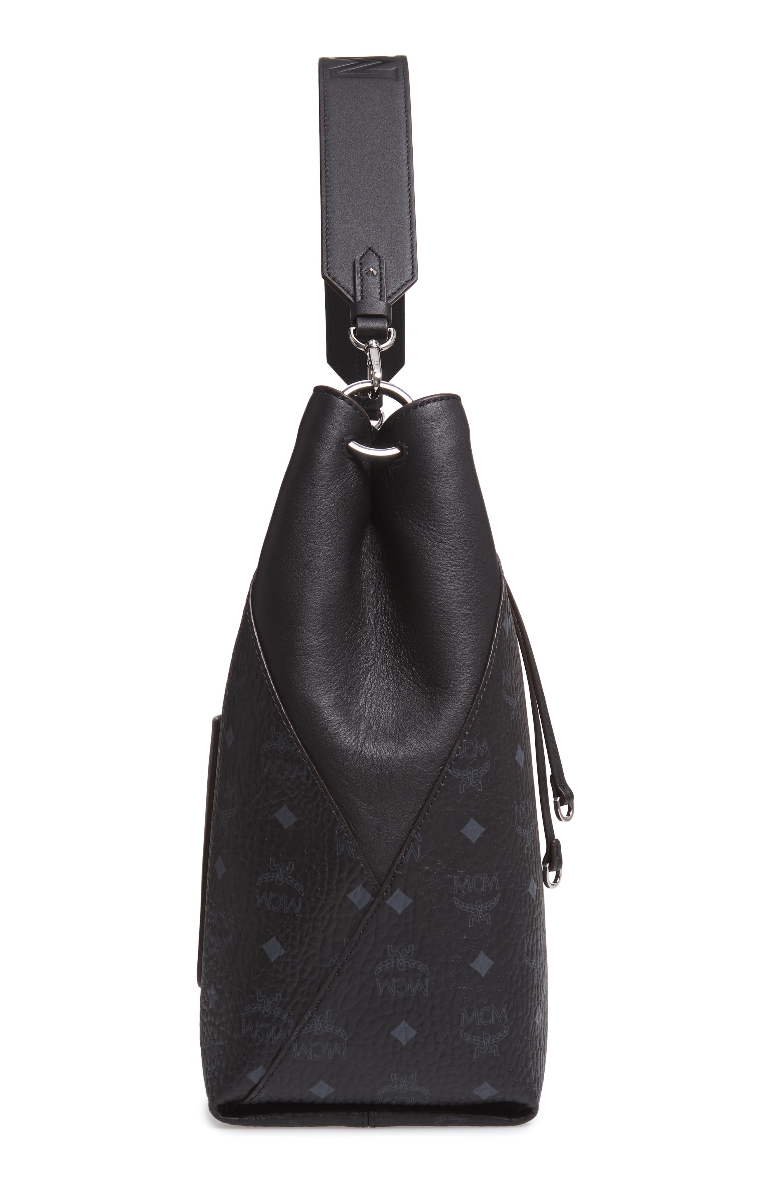 MCM Large Klara Visetos Coated Canvas Hobo, Alternate, color, 