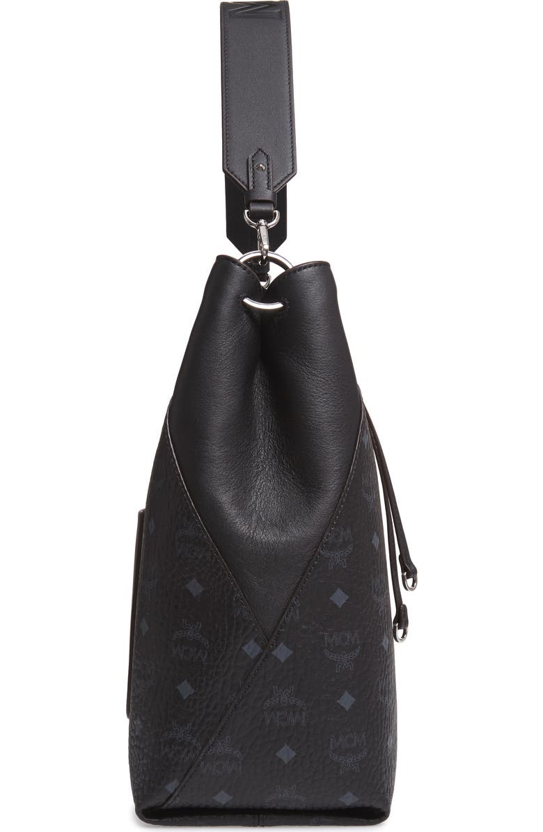 MCM Large Klara Visetos Coated Canvas Hobo, Alternate, color,