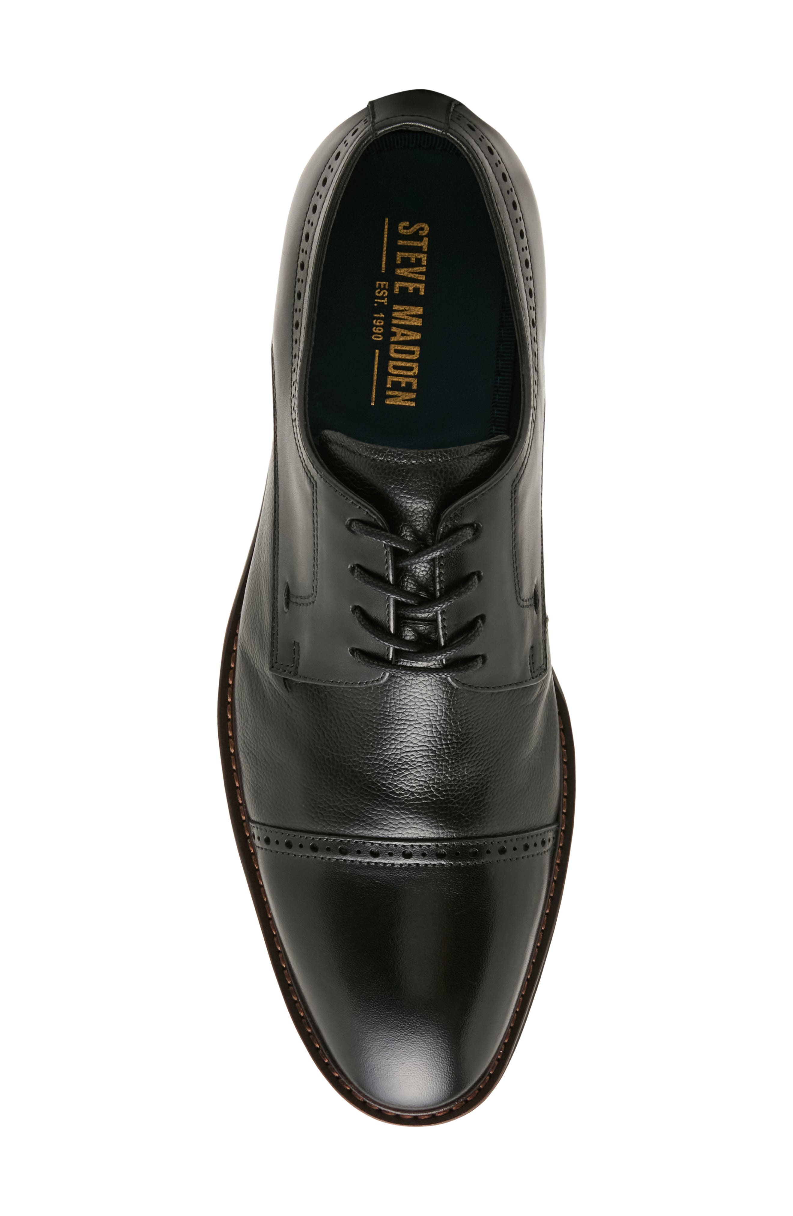 Belen Leather Cap Toe Derby, Alternate, color, BLACK LEATHER