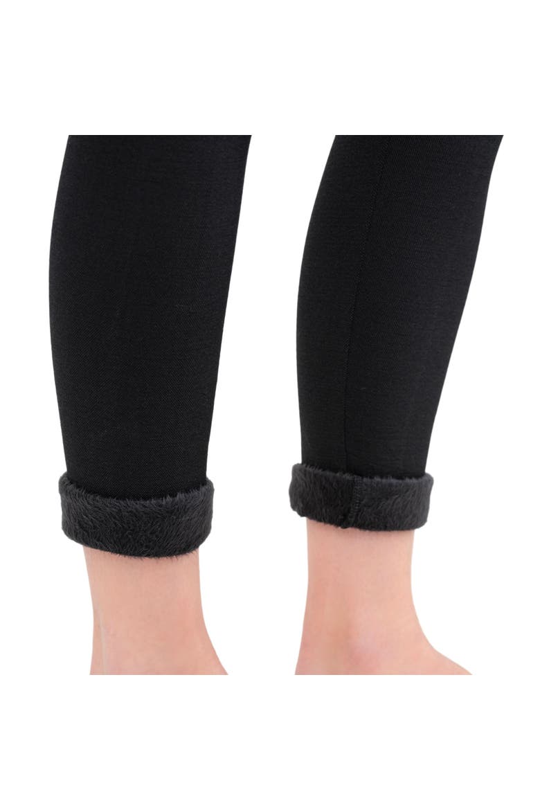 High Waisted Fur Lined Leggings, Alternate, color, Black
