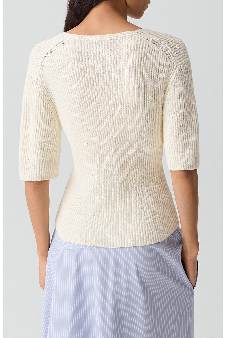 Shaped Cotton Cardigan, Alternate, color, IVORY - C05