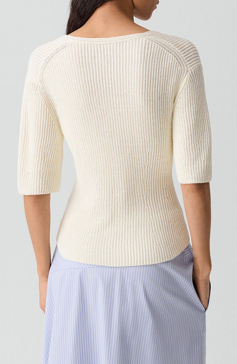 Theory Shaped Cotton Cardigan, Alternate, color, Ivory - C05