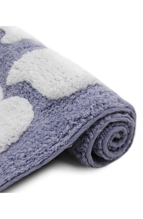 Jessica Simpson Cotton Bath Rug In Lavender/white