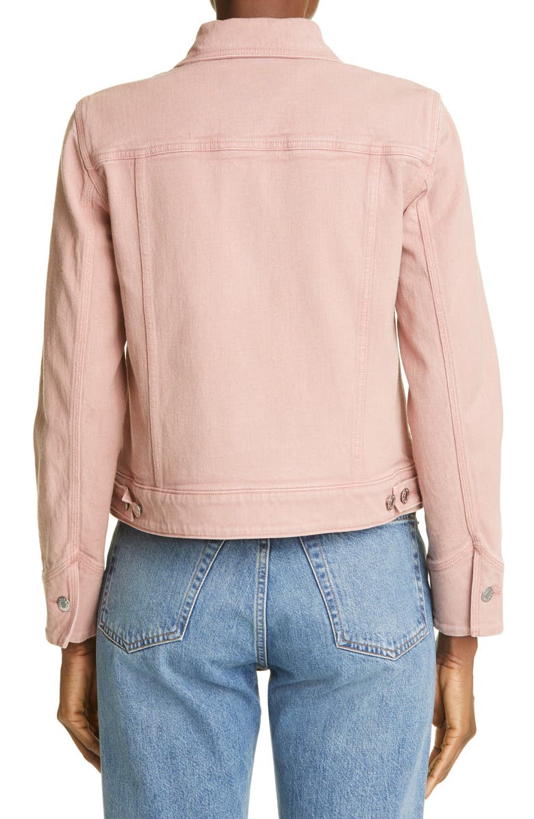 Club Monaco Zip Front Stretch Cotton Trucker Jacket, Alternate, color,