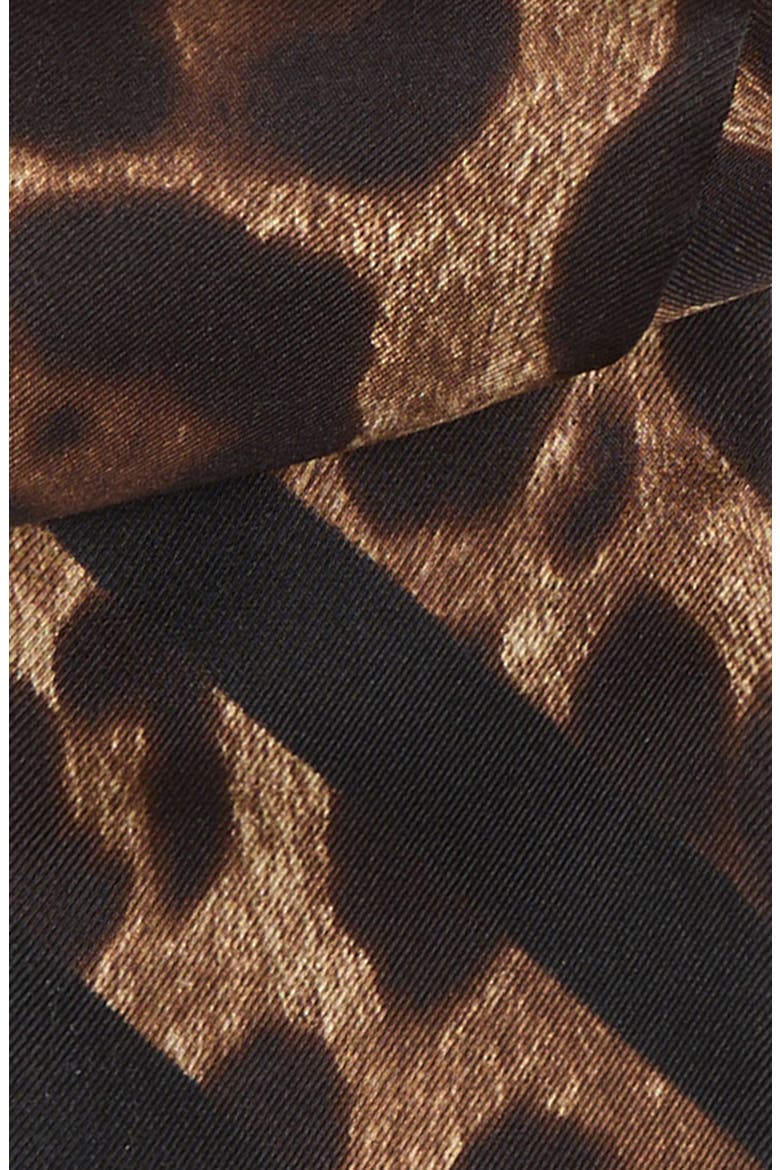 Leopard Print Silk Scarf, Alternate, color, HN13M LEO MARRONE BDO NERO