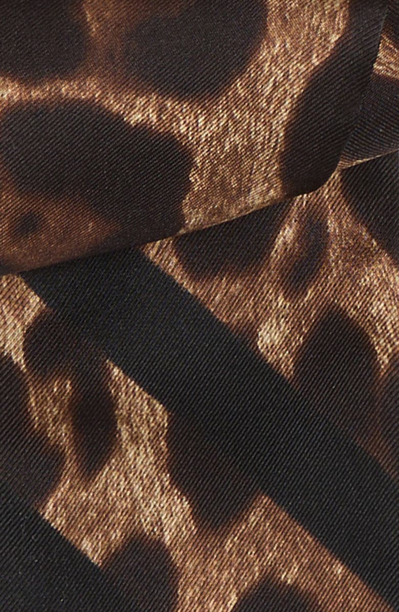 Dolce&Gabbana Leopard Print Silk Scarf, Alternate, color, Hn13m Leo Marrone Bdo Nero