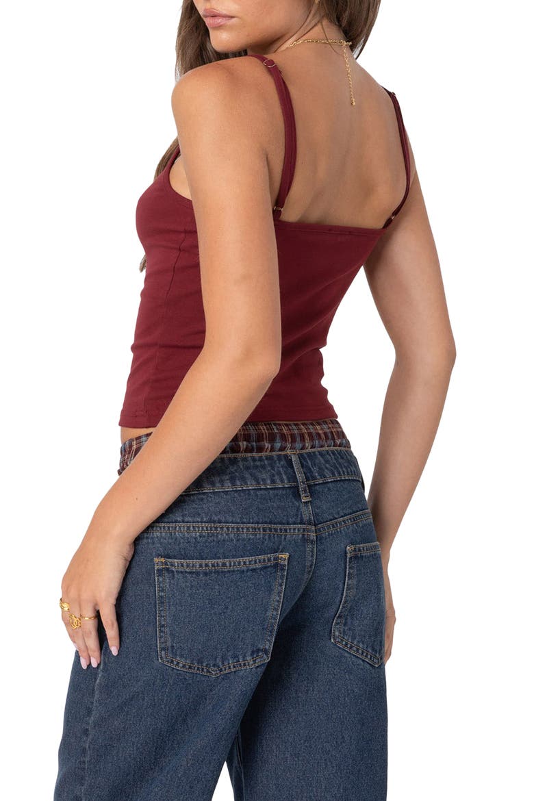 Deanna Crop Camisole, Alternate, color, BURGUNDY