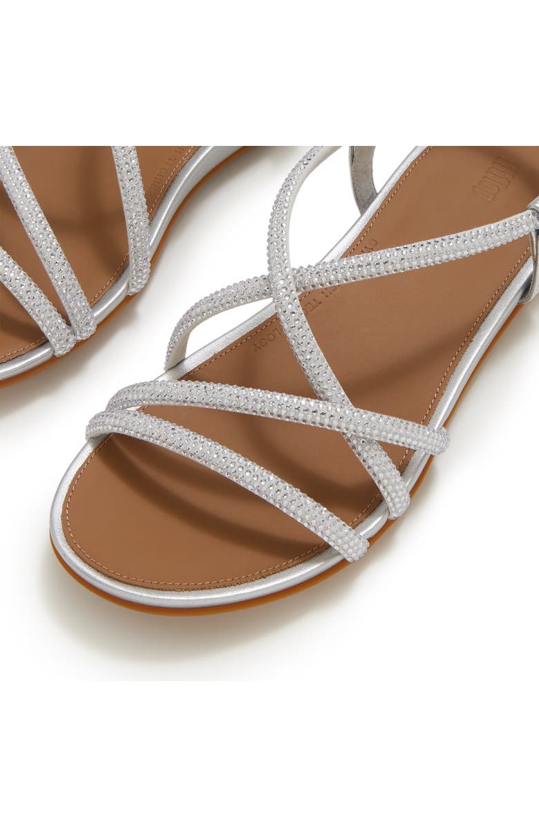 FitFlop Gracie Crystal Strappy Sandal, Alternate, color, Silver