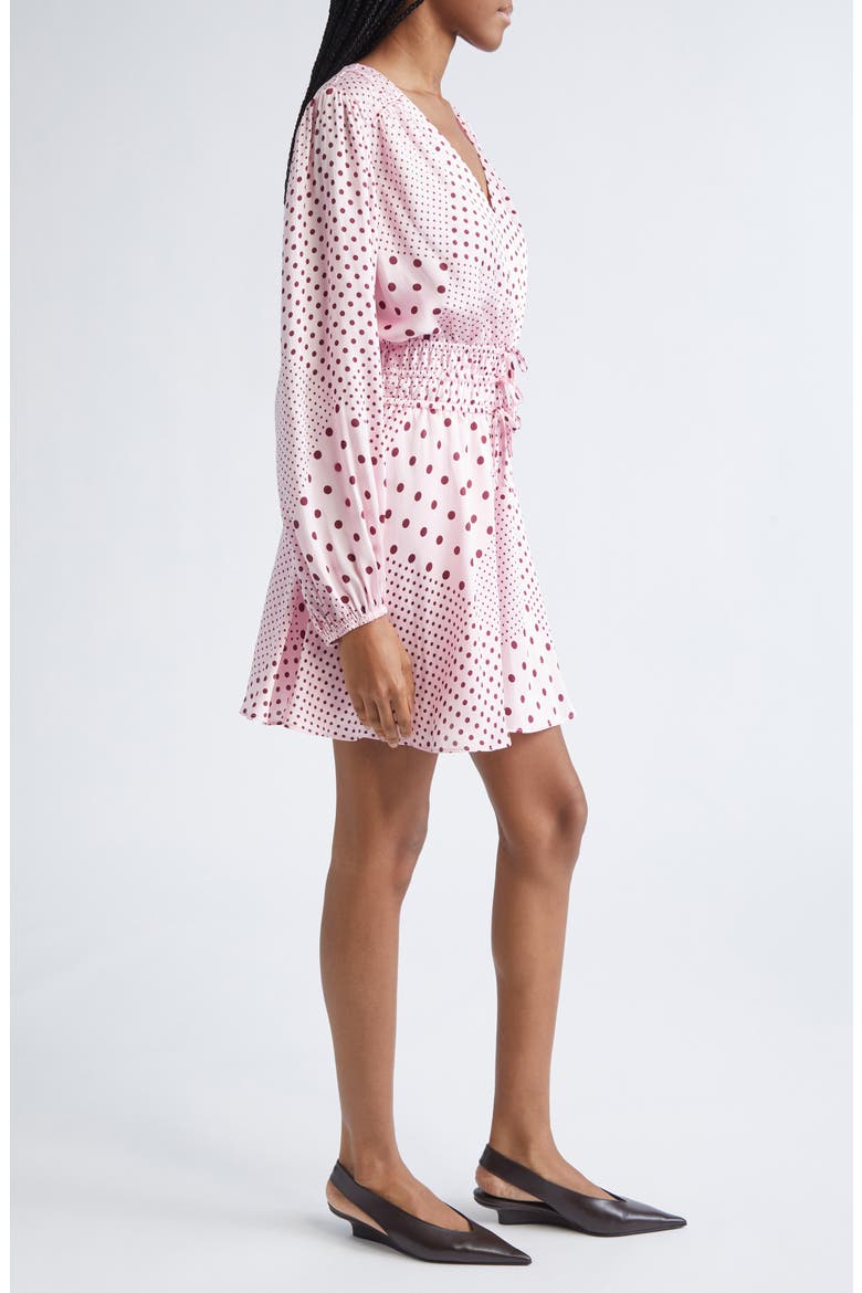 Calanthe Print Long Sleeve Satin Dress, Alternate, color, PINK QUARTZ/ BORDEAUX