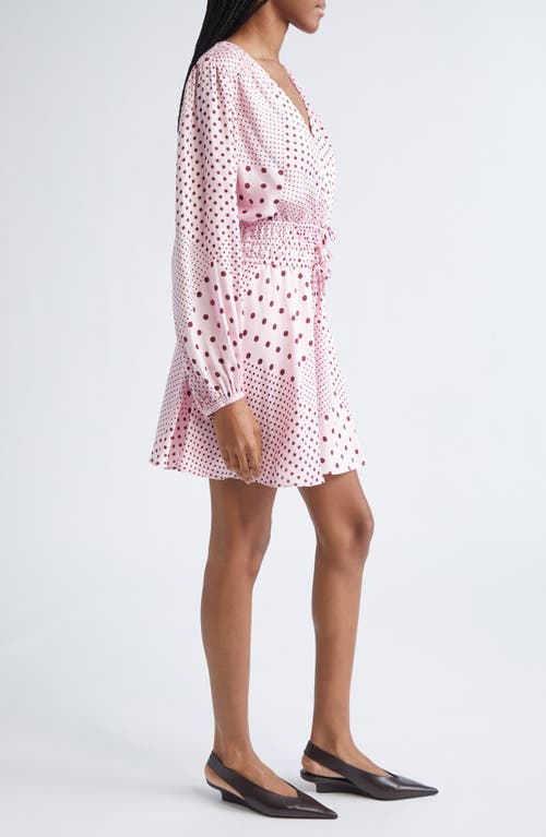 Derek Lam 10 Crosby Calanthe Print Long Sleeve Satin Dress In Pink