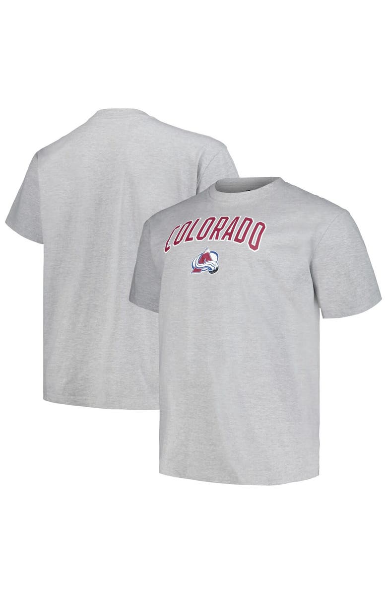 PROFILE Men's Profile Heather Gray Colorado Avalanche Big & Tall Arch Over Logo T-Shirt, Alternate, color, Heather Gray