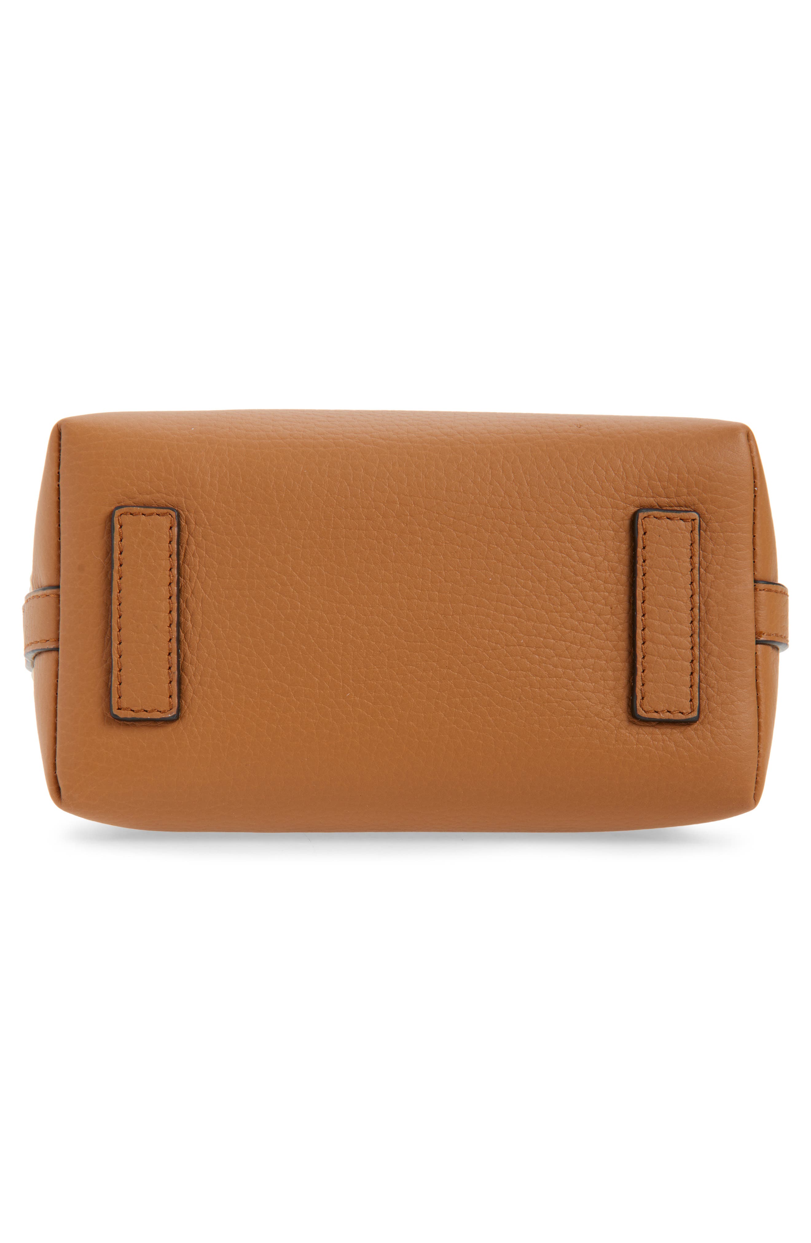 Strathberry Nano Mosaic Raffia & Leather Top Handle Bag, Alternate, color, Tan/ Natural