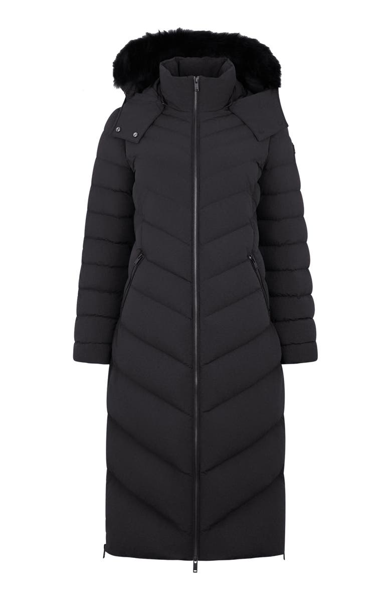 Moose Knuckles Cooper Lake Water Repellent 800 Fill Power Down Puffer Coat with Removable Genuine Shearling Trim, Alternate, color, Black/ Black