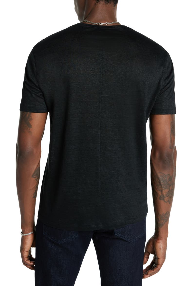 Lagoa Slubbed Organic Linen T-Shirt, Alternate, color, BLACK