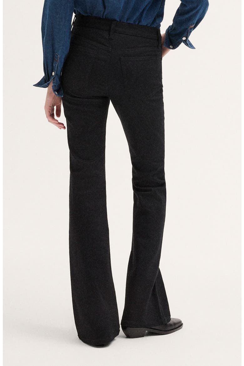 The Short Flare Super Stretch Jeans, Alternate, color, BLACK RINSE WASH