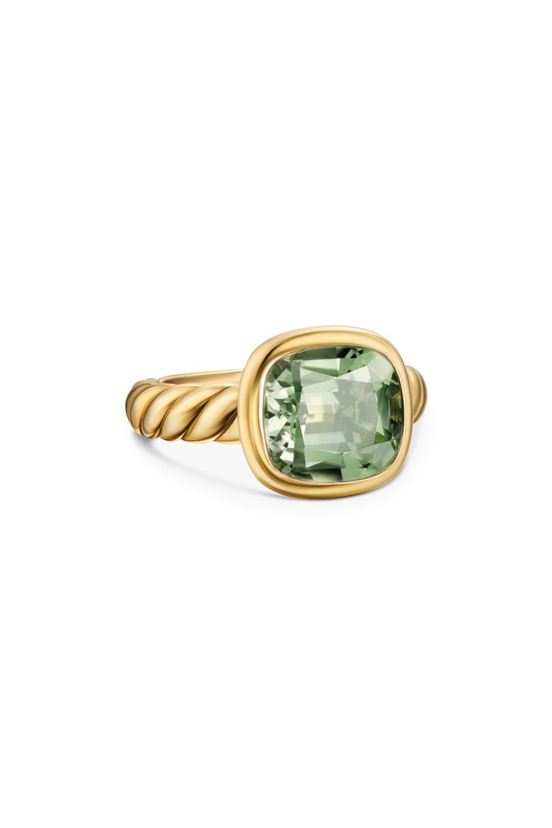 DY Mercer® Stone Ring in 18K Yellow Gold with Prasiolite, 10mm, Alternate, color, NEW PRASIOLITE