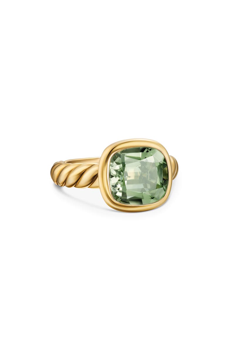 David Yurman DY Mercer<sup>®</sup> Stone Ring in 18K Yellow Gold with Prasiolite, 10mm, Alternate, color, New Prasiolite