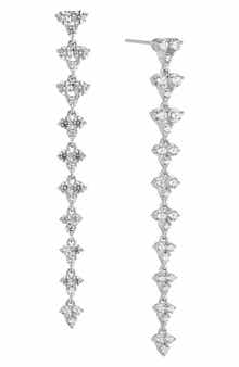 Pavé the Way Cubic Zirconia Linear Drop Earrings