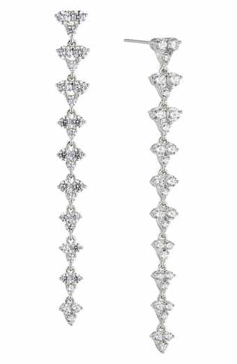 Pavé the Way Cubic Zirconia Linear Drop Earrings