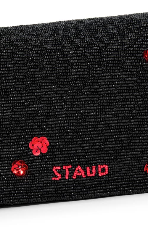 Staud Timmy Beaded Shoulder Bag In Black
