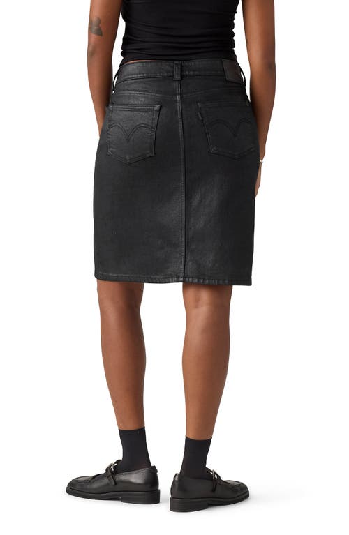 Levi's Coated Stretch Denim Midi Skirt In Black