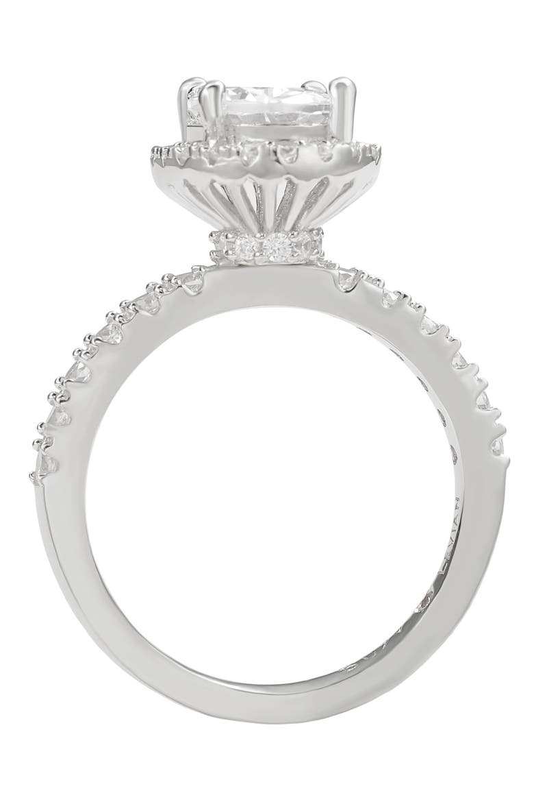 Sterling Silver Oval Cubic Zirconia Ring, Alternate, color, WHITE