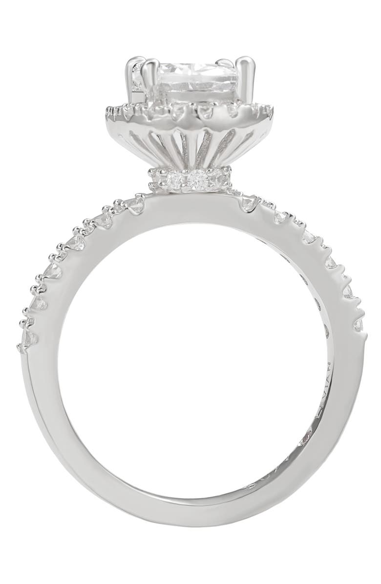 SUZY LEVIAN Sterling Silver Oval Cubic Zirconia Ring, Alternate, color, White