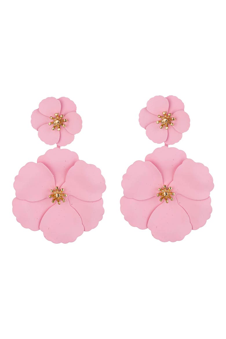 Floral Drop Earrings, Main, color, LIGHT PINK