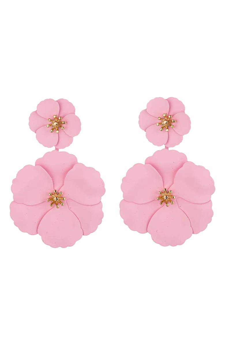 EYE CANDY LOS ANGELES Floral Drop Earrings, Main, color, Light Pink