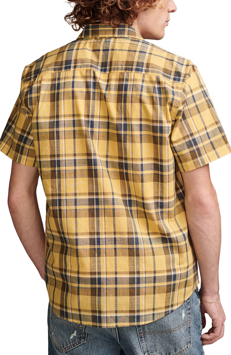 Lucky Brand Plaid Short Sleeve Cotton Button-Up Shirt, Alternate, color, 