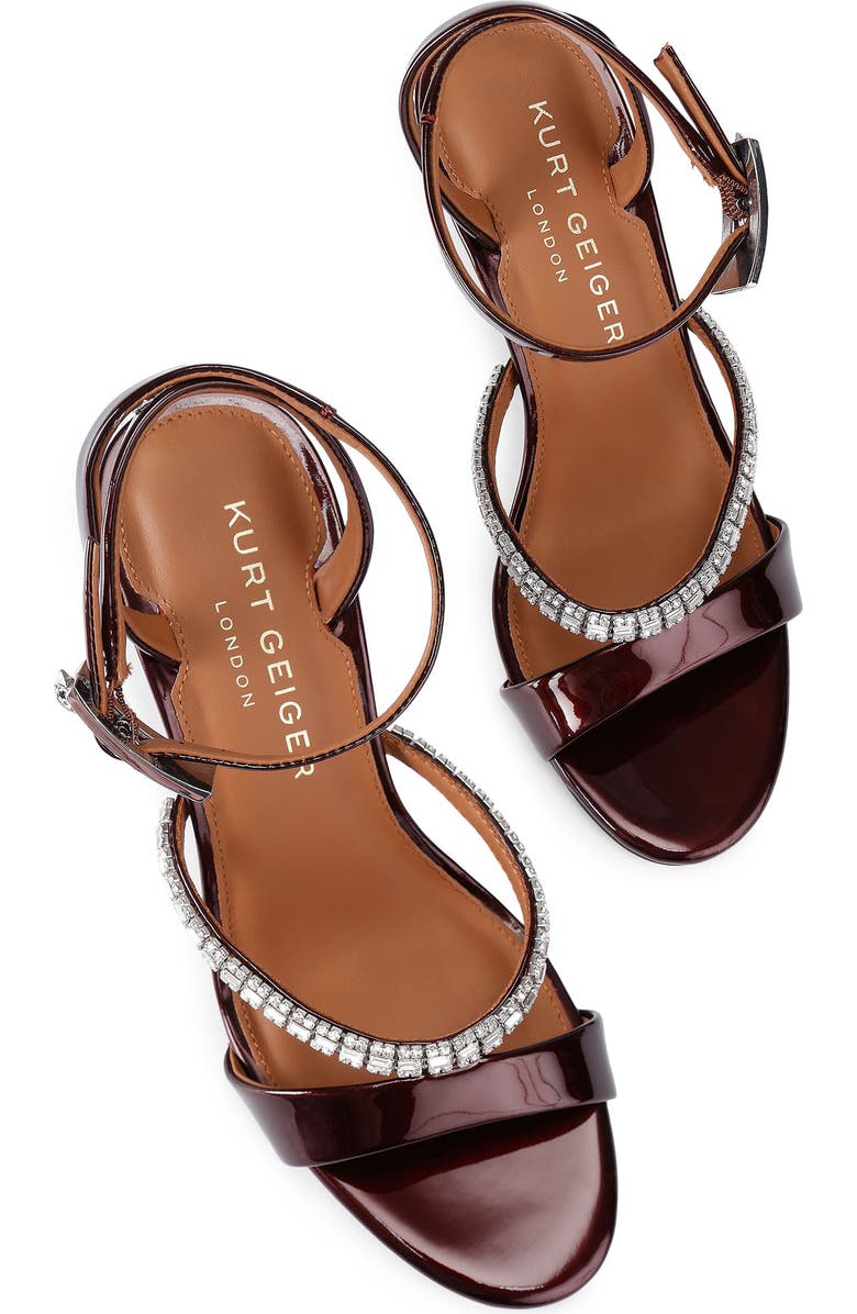 Kurt Geiger London Crystal Ankle Strap Sandal, Alternate, color, Medium Red