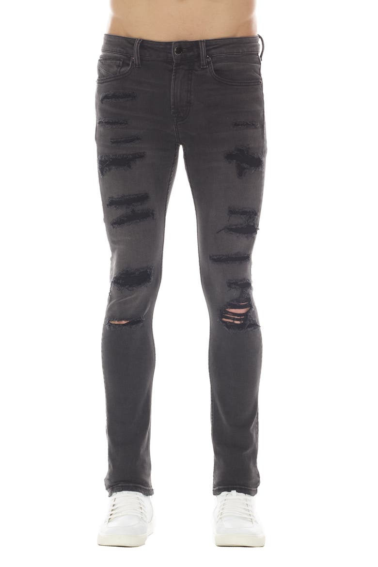 Strat Ripped Super Skinny Jeans, Main, color, PHANTOM