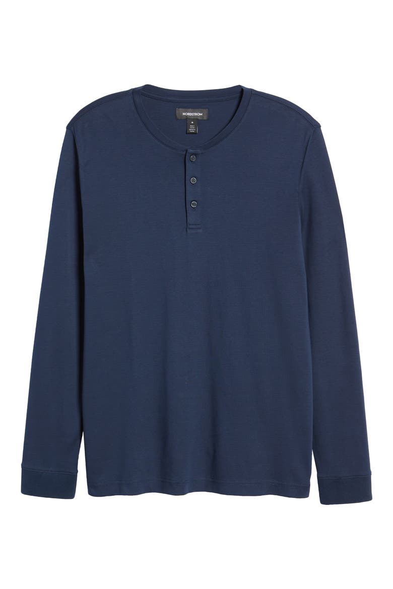 Long Sleeve Henley, Alternate, color, NAVY BLAZER