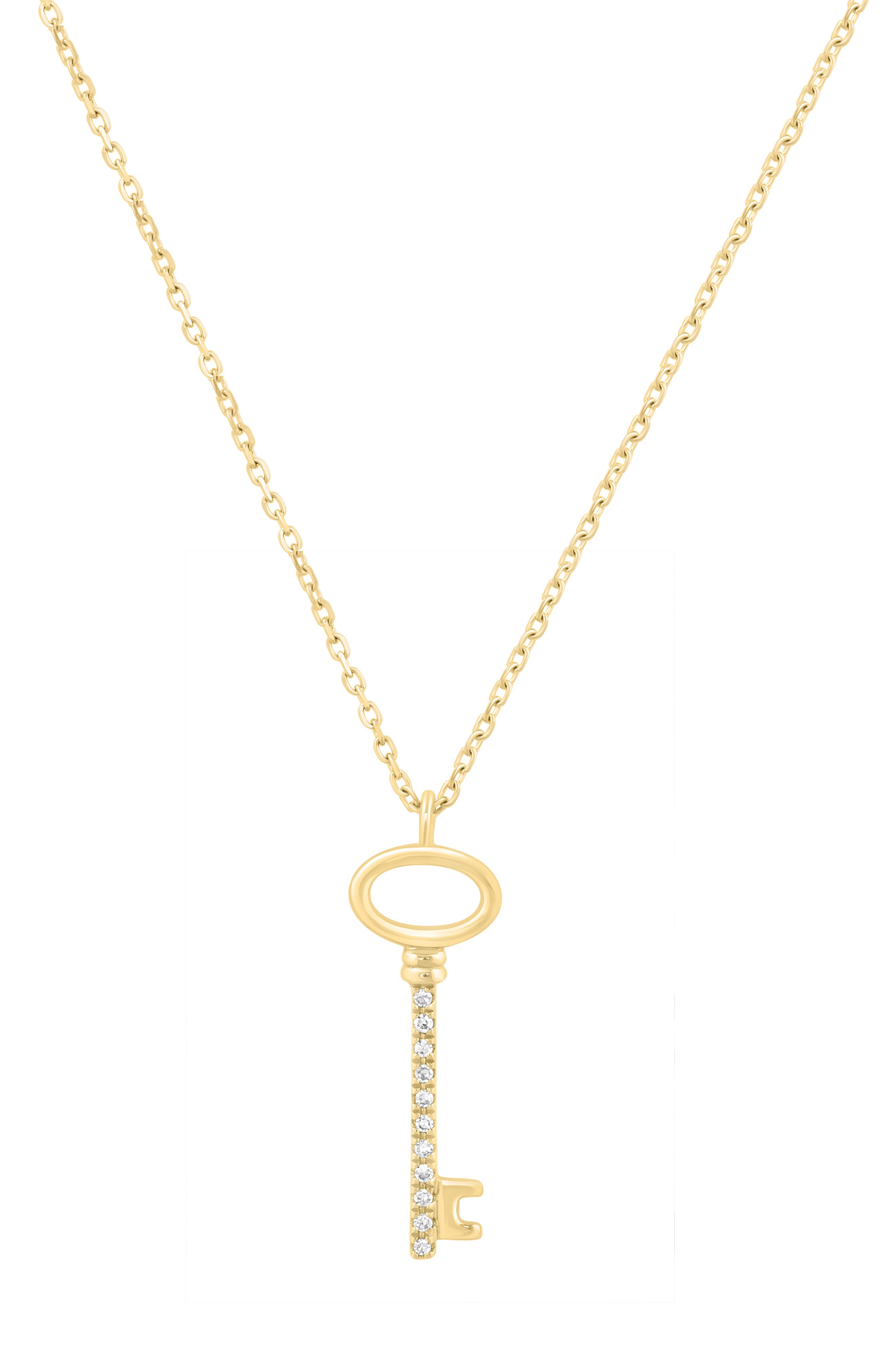 Pavé Diamond Key Pendant Necklace