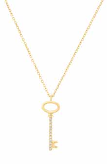 Pavé Diamond Key Pendant Necklace