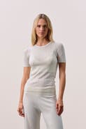 NAKED CASHMERE ETTA TRELLIS CASHMERE TEE
