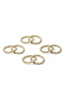 Tiramisu Gilded Pearl Weave Set of 4 Napkin Rings
