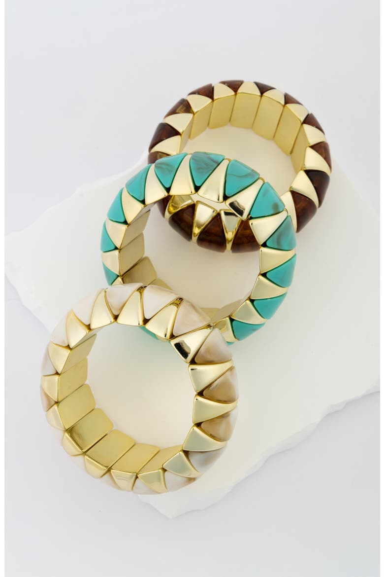 Chunky Two-Tone Stretch Bangle, Alternate, color, TURQUOISE