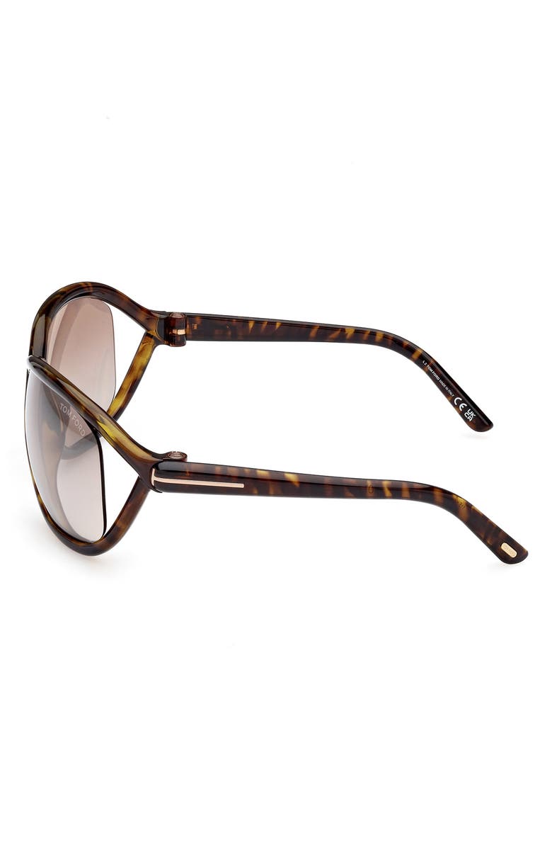 TOM FORD Fernanda 68mm Oversize Butterfly Sunglasses, Alternate, color, Dark Havana / Brown Mirror